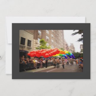 Rainbow Pride Balloons Gay Wedding Invite invitation