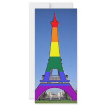 Rainbow Pride Eiffel Tower rack cards