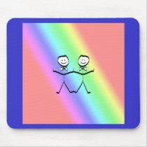 Rainbow Pride Gay Grooms mousepads