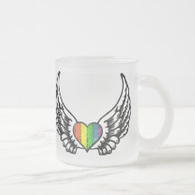 Rainbow Pride GLBT Heart with Wings Coffee Mug