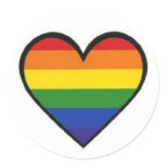 "Rainbow Pride Heart" Stickers