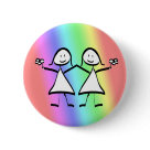 round_button - Rainbow pride lesbian wedding favors and giftware that can be personalized with the two brides names or wedding date.