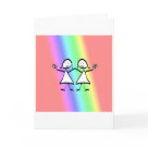 postcard - Rainbow pride lesbian wedding favors and giftware that can be personalized with the two brides names or wedding date.