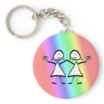 Rainbow Pride Lesbian Brides Keychain