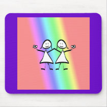 Rainbow Pride Lesbian Brides mousepads