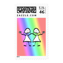 Rainbow Pride Lesbian Brides Postage Stamp
