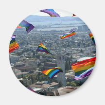 Rainbow Pride Over Berkeley Fridge Magnet