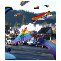 Rainbow Pride Over Guerneville/Russian River t-shirts by markthaler Rainbow Pride Over Guerneville/Russian River t-shirts