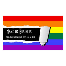 Rainbow Pride Torn Paper (Effect) Business Card Template