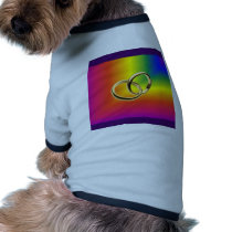 Rainbow Pride with Gold Wedding Bands pet clothing