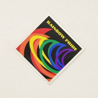 Rainbow PrideColor Crescents Pattern Paper Napkins