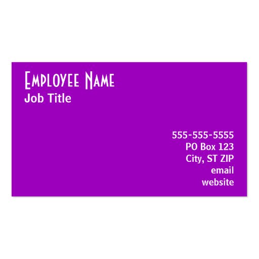 Rainbow Purple Business Card (back side)