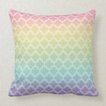 Rainbow Quatrefoil Pattern Pillow pillows