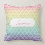 Rainbow Quatrefoil Personalized Pillow pillows