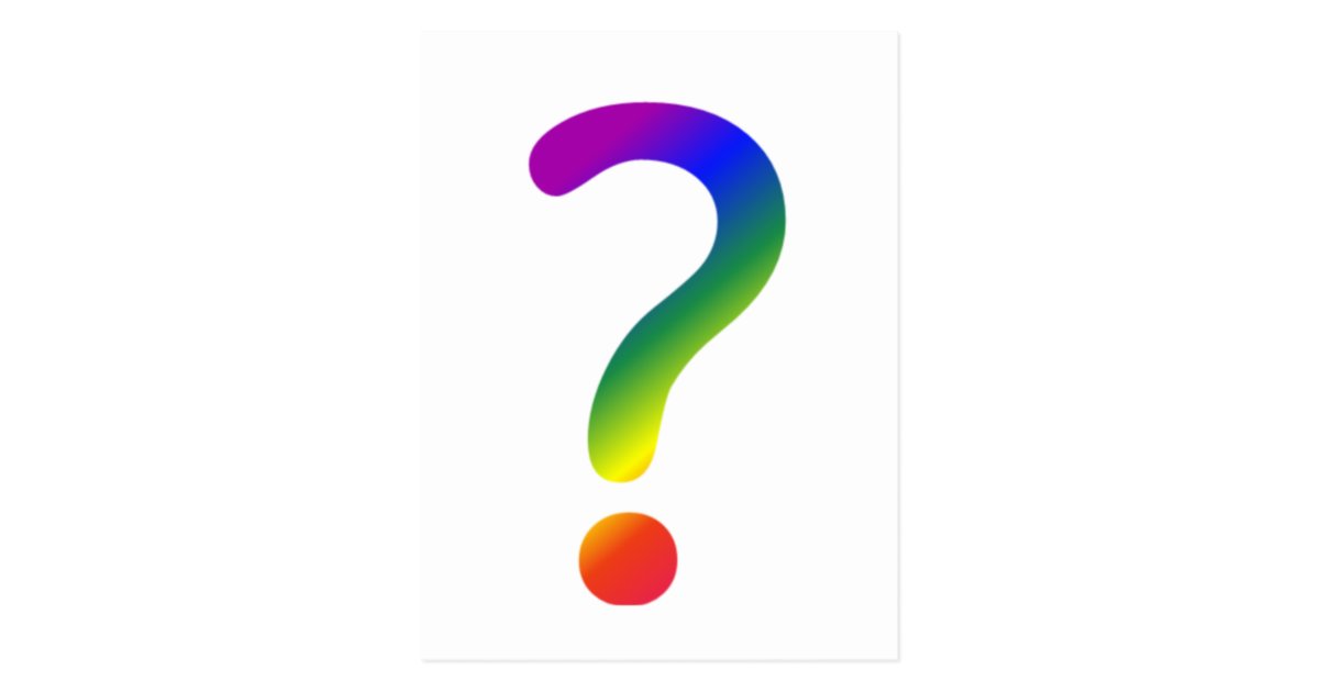 Rainbow question mark postcard | Zazzle