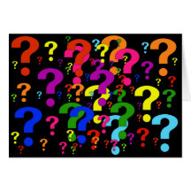 Rainbow Question Marks Greeting Cards