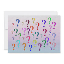Rainbow Question Marks Invitation