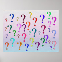 Rainbow Question Marks Poster