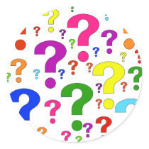 Rainbow Question Marks stickers by orsobear Rainbow Question Marks stickers