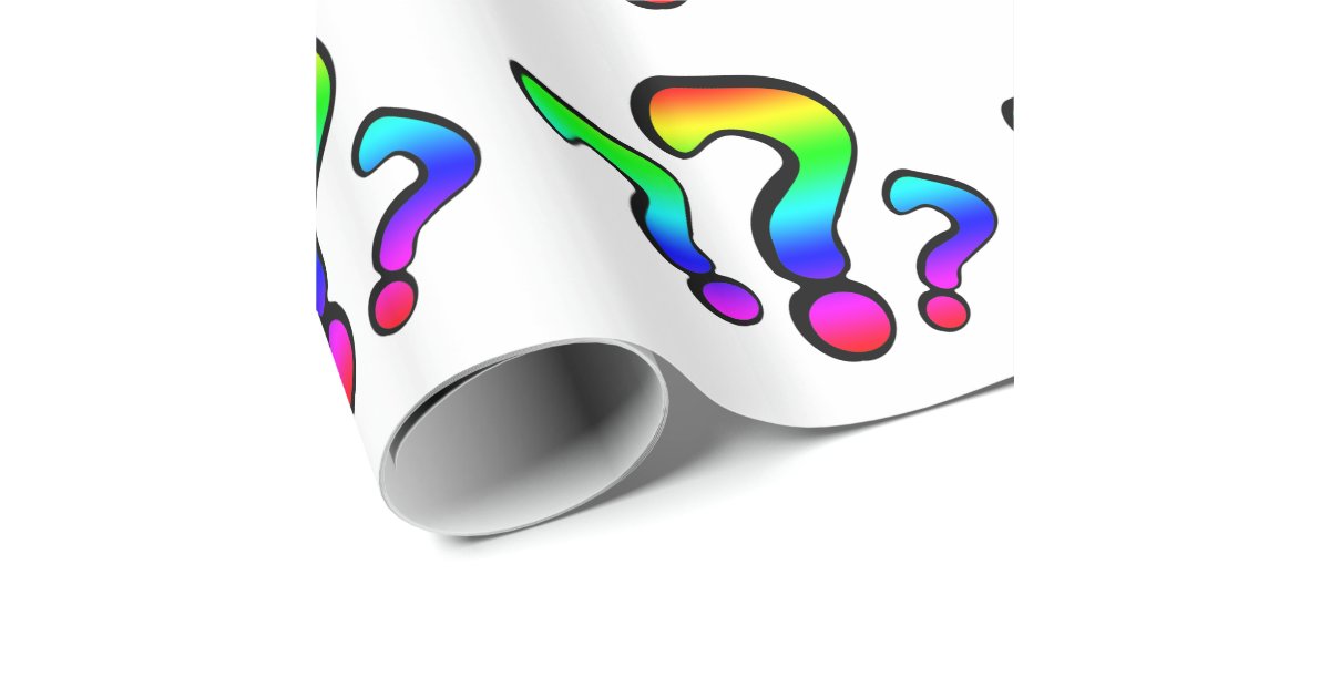 Rainbow Question Marks Wrapping Paper Zazzle