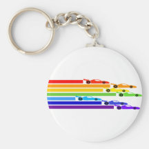 Rainbow Racers Keychain