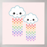 Rainbow Rain Friends Poster
