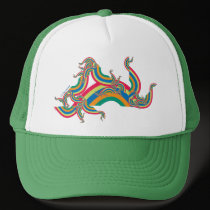 rainbow rave green hat