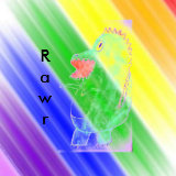 rainbow rawr badge button
