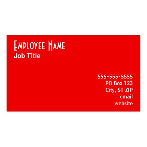 Rainbow Red Business Card (back side)