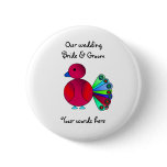 Rainbow red peacock pin
