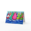 Rainbow Regatta Greeting Card
