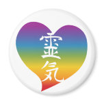 Rainbow Reiki Heart Fridge Magnets