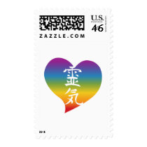 Rainbow Reiki Heart Postage