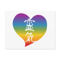 Rainbow Reiki Heart Postcard