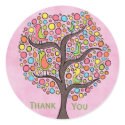 Rainbow Retro Tree Thank You Label Sticker sticker