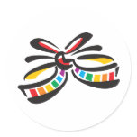 Rainbow Ribbon Round Sticker