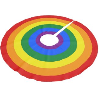 Rainbow Rings Brushed Polyester Tree Skirt