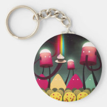Rainbow Robot Cupcake keychains