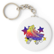 Rainbow Rollerskates Keychain