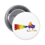 Rainbow Rollerskates Pinback Button