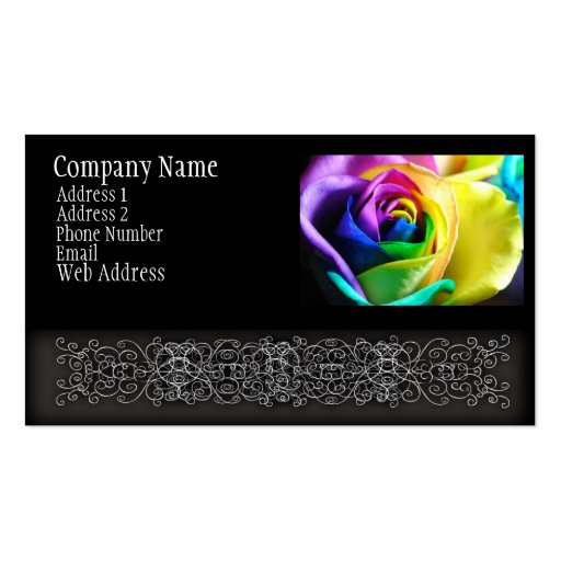 Rainbow Rose 11 Business Card Template (front side)