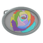Rainbow Rose Belt Buckle