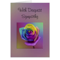 Rainbow Rose Flower Sympathy Greeting Cards