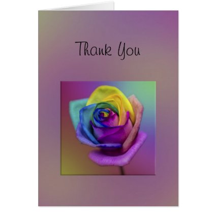 Rainbow Rose Flower Wedding Greeting Card