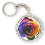 Rainbow Rose Keychain