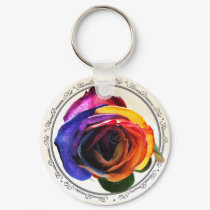 Rainbow Rose Keychain by Floral_Dreamsnet Rainbow Rose Keychain