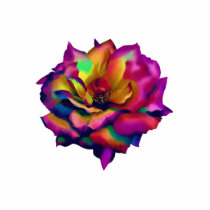 Rainbow Rose Pin Photo Sculpture
