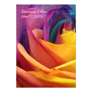 Rainbow Rose Wedding Invitation