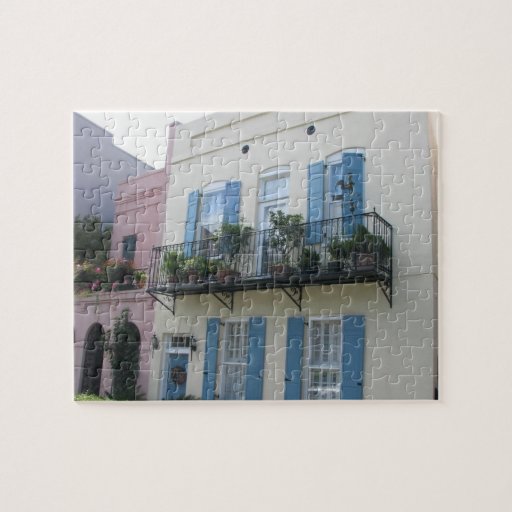 Rainbow Row Houses, Charleston SC Puzzle Zazzle