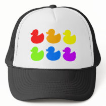 Rainbow Rubber Ducks Mesh Hats